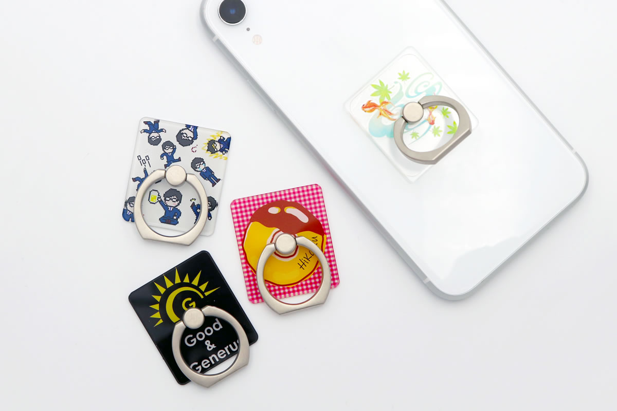 全面フルカラーでオリジナルのスマホリングを
