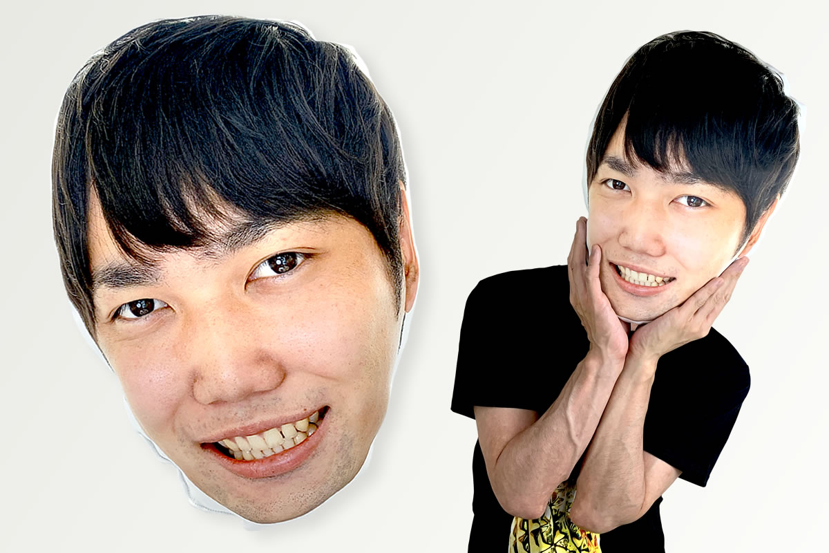 最大50cmの顔面ダイカットクッション
