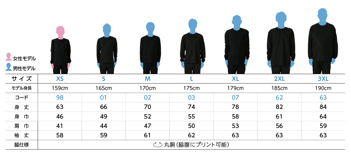 メーカーサイズ展開表