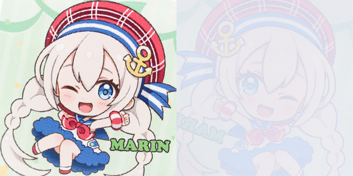 プリントアップ 左:表面 右:裏面